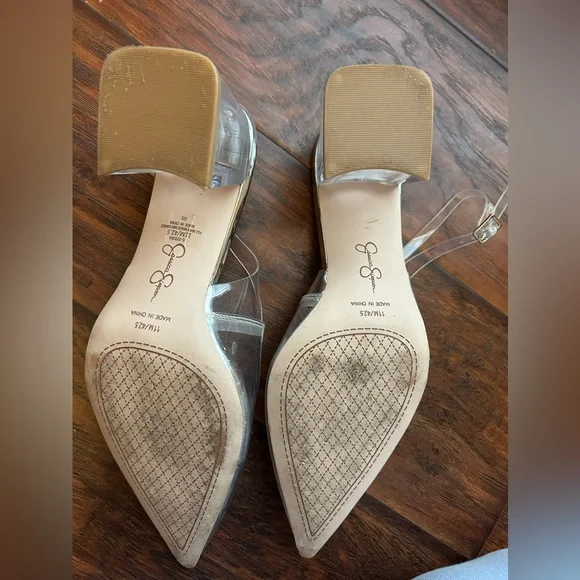 Jessica Simpson Clear sling back block heels. Size 11. - Picture 4 of 4